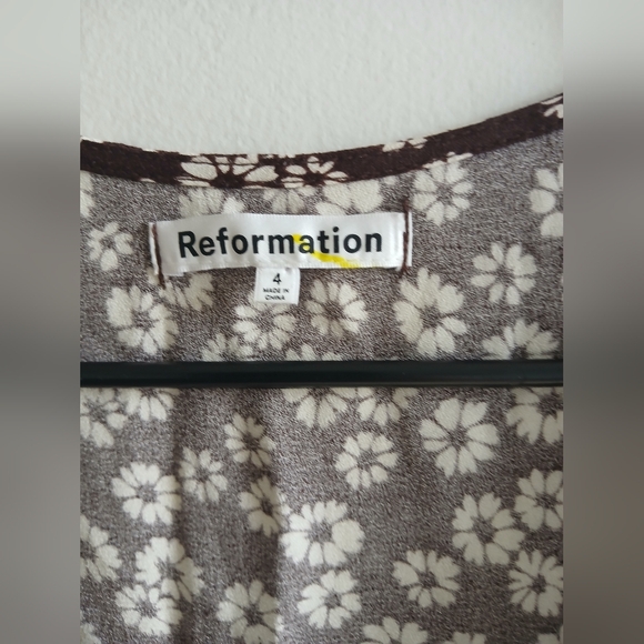 Reformation Chocolate Floral Midi Dress - Picture 2 of 8